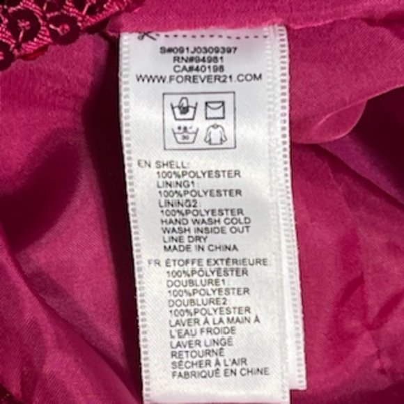 FOREVER 21 Hot Pink Fitted Sequin Dress Size Large NWT (Partial Tag) - Picture 16 of 16